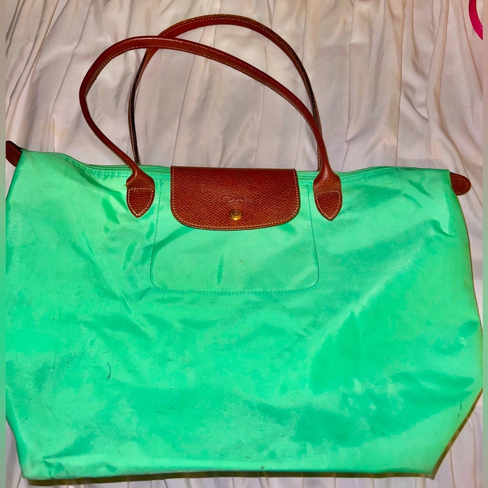 Lime Green Longchamp Tote